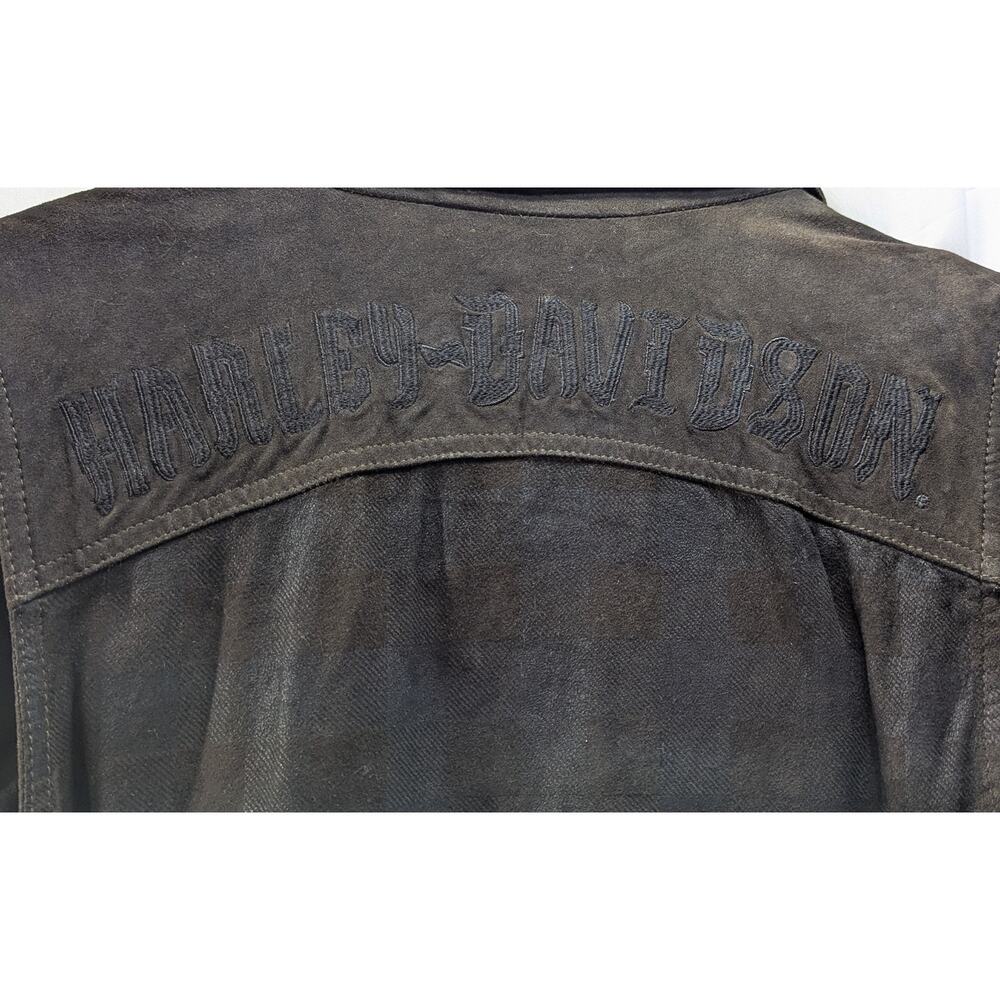 Harley Davidson Women's Double Breasted Leather Motorcycle Jacket Size L